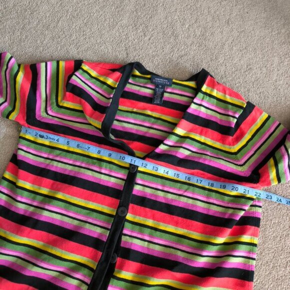 Jones New York Beach Coastal Nautical Preppy Old Money Striped Cardigan 1X - Picture 4 of 7